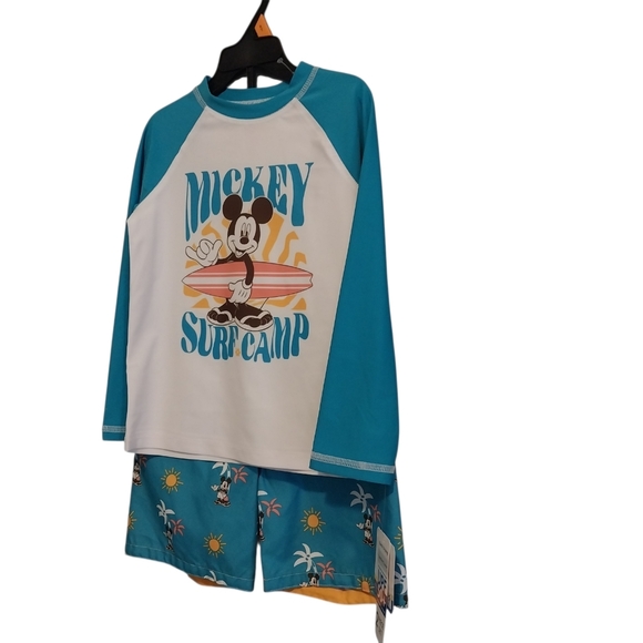 Mickey Mouse UPF 50+ Rash Guard & Swim Trunks Set Size 4T – Toddler Boys New - Picture 4 of 7